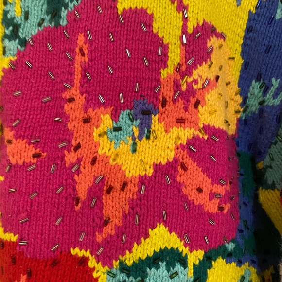 Adrienne Vittadini Vintage Hand knit Cardigan Sweater S - Picture 4 of 8